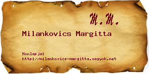 Milankovics Margitta névjegykártya
